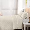 HIARUO 3-Piece King Quilt Set - Soft Warm Ultrasonic Reversible Coverlet Bedspread Set (104 x 90 Inch) with 2 Pillow Sham (20 x 26 Inch), Beige view 4