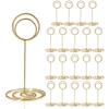 HomWanna Table Number Holders 20Pcs - 3.35 Inch Place Card Holder Table Number Stands for Wedding Party Graduation Reception Restaurant Home Centerpiece Decorations Office Memo Picture Photo (Gold) view 1