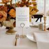HomWanna Table Number Holders 20Pcs - 3.35 Inch Place Card Holder Table Number Stands for Wedding Party Graduation Reception Restaurant Home Centerpiece Decorations Office Memo Picture Photo (Gold) view 3