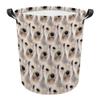 MALIHONG Dog Face Laundry Basket with Handle White Miniature Schnauzer Puppy Mash Face Animal Laundry Hamper Waterproof Fabric Toy Box Clothes Storage Fodable Washing Bag for Bedroom Nursery view 1