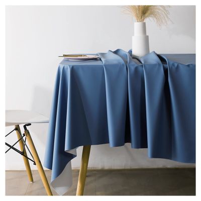 Soft Leather Tablecloth Solid Color Large Size Table Cloth Rectangular Wipe Clean Waterproof Oil-proof Heat Proof Table Protector Pad Square or Rectangle Coffee Table(Size:140220cm,Color:Dark Blue)