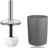 Bathroom Accessories Set 6 Pcs Luxury Bath Accessories Bath Set Toothbrush Holder,Lotion Bottles, Tooth Mug, Soap Dish, Toilet Brush, Trash Can,Gray view 3
