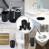 Bathroom Accessories Set 6 Pcs Luxury Bath Accessories Bath Set Toothbrush Holder,Lotion Bottles, Tooth Mug, Soap Dish, Toilet Brush, Trash Can,Black view 2