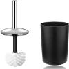 Bathroom Accessories Set 6 Pcs Luxury Bath Accessories Bath Set Toothbrush Holder,Lotion Bottles, Tooth Mug, Soap Dish, Toilet Brush, Trash Can,Black view 4