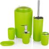 Bathroom Accessories Set 6 Pcs Luxury Bath Accessories Bath Set Toothbrush Holder,Lotion Bottles, Tooth Mug, Soap Dish, Toilet Brush, Trash Can,Apple Green view 1