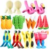 20 Pcs Beach Towel Clips Plastic Beach Chair Clips Flamingo Parrot Watermelon Pineapple Ice Cream Portable Swimming Pool Towel Holder Funny Clothespins for Christmas Party Gift Pool Blanket Decoration view 1