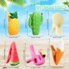 20 Pcs Beach Towel Clips Plastic Beach Chair Clips Flamingo Parrot Watermelon Pineapple Ice Cream Portable Swimming Pool Towel Holder Funny Clothespins for Christmas Party Gift Pool Blanket Decoration view 2