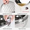 Kerilyn Deep Fryer Pot, 9.4 Inch/3.4 L Janpanese Style Tempura Frying Pot with Lid, 304 Stainless Steel with Temperature Control and Oil Drip Drainer Rack, for Kitchen French Fries, Chicken etc view 2