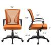 Furniwell Office Chair Home Office Desk Chair Mid Back Mesh Desk Chair Ergonomic Lumbar Support Computer Chair Swivel Rolling Task Chair with Armrest (Orange) view 3