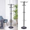 67" Metal Coat Tree Free Standing - Modern Black White Coat Racks with 16 Hooks - Hat Jacket Stand Tree Holder Hanger w/Marble Base (Black) view 1
