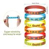 Zomiboo 36 PCS Camping Party Favors Silicone Bracelets Wristbands Happy Camper Party Supplies Birthday Decoration for Camping Adventure Birthday Party Theme view 2