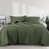 HOMBYS 3 Piece Oversized King Quilt Set Bedspread 128x120 Reversible Lightweight Coverlet Summer Comforter Set (Super King Plus(128x120), Olive) view 1