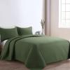 HOMBYS 3 Piece Oversized King Quilt Set Bedspread 128x120 Reversible Lightweight Coverlet Summer Comforter Set (Super King Plus(128x120), Olive) view 2