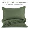 HOMBYS 3 Piece Oversized King Quilt Set Bedspread 128x120 Reversible Lightweight Coverlet Summer Comforter Set (Super King Plus(128x120), Olive) view 4