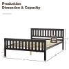 KOMFOTT Wood Bed Frame Full Size, Platform Bed Frame w/Headboard & Footboard, Bed Mattress Foundation w/ 8-Slat Platform & 12-inch Height for Under-Bed Storage, No Box Spring Needed view 3