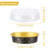 Suice Disposable Baking Cups with Lids 4 Inch,50Pcs Aluminum Foil Para Flan Pans Mini Cake Pans Foil Cupcake Liners with Lids, 8Oz Chick Print Disposable Ramekins Mini Cake Tins for Individual Dessert view 2