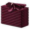 P Pothuiny 12 Pcs Burgundy Satin Napkins 17 x 17 Inch, Satin Cloth Napkins view 1