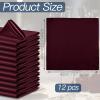P Pothuiny 12 Pcs Burgundy Satin Napkins 17 x 17 Inch, Satin Cloth Napkins view 2