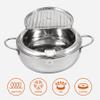 Kerilyn Deep Fryer Pot, 11 Inch/4.2 L Janpanese Style Tempura Frying Pot with Lid, 304 Stainless Steel with Temperature Control and Oil Drip Drainer Rack, for Kitchen French Fries, Chicken etc view 4