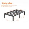 COMASACH 18 Inch Tall-Bed-Frame Twin Size, Heavy Duty Black Metal Bed Frames No Box-Spring Needed, Easy Assembly, Under Bed Storage, Noise Free Mattress-Foundation Support up to 1000Lbs view 2