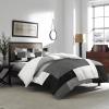 Abstract Geometric 4 Piece Duvet Cover Bedding Set King Size, Black Gray and White Mid Century Modern Luxury Soft Bedding Set Comforter Cover (1 Duvet Cover + 1 Bed Sheets + 2 Pillowcases) view 1
