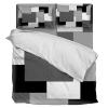Abstract Geometric 4 Piece Duvet Cover Bedding Set King Size, Black Gray and White Mid Century Modern Luxury Soft Bedding Set Comforter Cover (1 Duvet Cover + 1 Bed Sheets + 2 Pillowcases) view 2