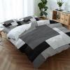 Abstract Geometric 4 Piece Duvet Cover Bedding Set King Size, Black Gray and White Mid Century Modern Luxury Soft Bedding Set Comforter Cover (1 Duvet Cover + 1 Bed Sheets + 2 Pillowcases) view 4