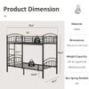 Alohappy Twin Over Twin Bunk Bed Frame, Convertible to 2 Separate Twin Beds, Metal Bed Frame with Removable Ladder & Guardrails, Space Saving Design (Black) view 2