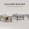 Alohappy Twin Over Twin Bunk Bed Frame, Convertible to 2 Separate Twin Beds, Metal Bed Frame with Removable Ladder & Guardrails, Space Saving Design (Black) view 3