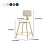 KWOKING Scandinavian Nordic Style Glam Armless Backrest Counter Stool Iron Cashier Bar Stool with Flannel Cushion and Pedal Blue Set of 4 Short Stool(18" H) view 3