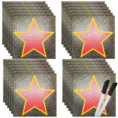 Gersoniel 50 Packs Movie Star Sticker Decorations Movie Night Party Decorations with Black Marker Red Carpet Theme Party Stickers Stars of Fame Decor Theater Graduation Birthday Supplies