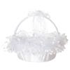 Cabilock Wedding Flower Girl Handheld Basket Lace Accents Elegant Decorative Basket for Weddings Bridal Showers and Special Celebrations Versatile Floral Storage for Petals Candy and view 1