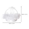 Cabilock Wedding Flower Girl Handheld Basket Lace Accents Elegant Decorative Basket for Weddings Bridal Showers and Special Celebrations Versatile Floral Storage for Petals Candy and view 3