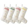 Amidaky Personalized Christmas Stockings 6 Pack White Faux Fur Christmas Stockings Customized with Names Embroidered Gold and Silver Snowflake Large for Family Holiday Xmas Party Decorations view 2