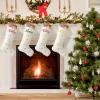 Amidaky Personalized Christmas Stockings 6 Pack White Faux Fur Christmas Stockings Customized with Names Embroidered Gold and Silver Snowflake Large for Family Holiday Xmas Party Decorations view 3