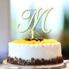 Wood Initial M Cake Topper Wedding Letter Monogram Name For Birthday Party Supplies Wreath Floral Reusable Country Birthday Gifts For Baby Boys Girls view 4