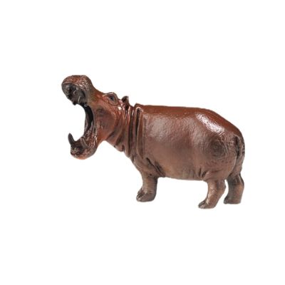 Brass Cute Hippo Figurine Tabletop Decor,Hippo Statue, Office Study Decorative Ornament, Bronze Animal Sculpture Collection
