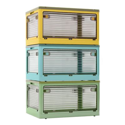 Aroya Storage Box, Foldable, Can Be Accessed from All Directions, Clothes Organizer, With Wheels, Storage Case, Clothes Storage, Lid, Large Capacity, Large Capacity, For Home, Office, Car, Stackable,