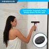 Minismus Shower Squeegee with Magnetic Hook - Silicone Window Wiper with Adhesive Wall Mounted Hanger - Shower Squeegee for Glass Doors - Rubber Squeegee - Shower Glass Cleaner (8.25 inches, Black) view 2
