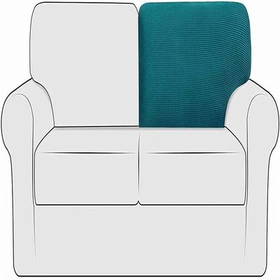 XVBVS Stretch Sofa Back T-Cushion Slipcover Soft Polar Fleece Sofa Backrest Covers Non-Slip Couch Back Cushion Covers for Living Room (Color : Teal, Size : T-Right)