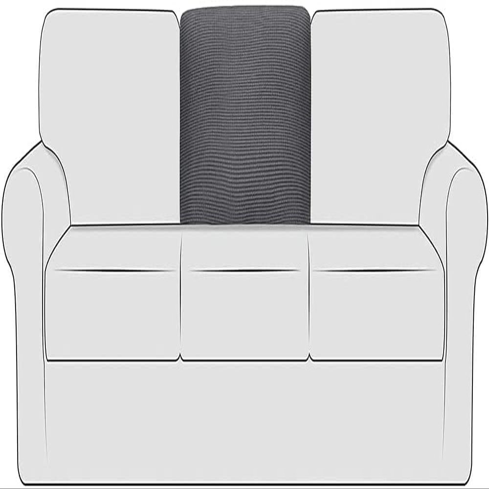 XVBVS Stretch Sofa Back T-Cushion Slipcover Soft Polar Fleece Sofa Backrest Covers Non-Slip Couch Back Cushion Covers for Living Room (Color : Light Grey, Size : Middle)