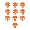 10 Small Evil Skull Punisher Vinyl Iron On Decals, HTV Graphic Patch Ready to Apply Transfer, DIY Clothing Crafts Decor (Orange Glitter) view 1