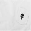 10 Small Evil Skull Punisher Vinyl Iron On Decals, HTV Graphic Patch Ready to Apply Transfer, DIY Clothing Crafts Decor (Orange Glitter) view 4