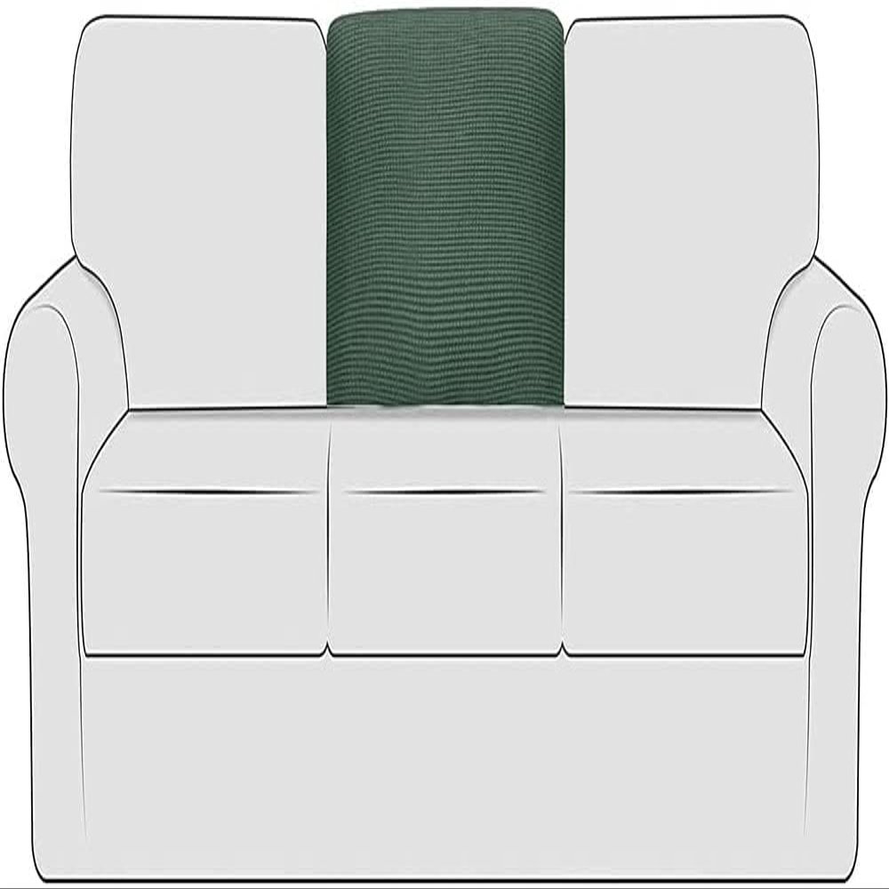 XVBVS Stretch Sofa Back T-Cushion Slipcover Soft Polar Fleece Sofa Backrest Covers Non-Slip Couch Back Cushion Covers for Living Room (Color : Green, Size : Middle)