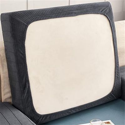 XVBVS Stretch Sofa Seat Cushion Covers Soft Sofa Cushion Slipcovers Non-Slip Couch Cushion Covers Washable Backrest Cushions Cover for Living Room (Color : Dark Grey, Size : Backrest S)