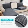 XVBVS Stretch Sofa Seat Cushion Covers Soft Sofa Cushion Slipcovers Non-Slip Couch Cushion Covers Washable Backrest Cushions Cover for Living Room (Color : Dark Grey, Size : Backrest S) view 2