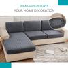 XVBVS Stretch Sofa Seat Cushion Covers Soft Sofa Cushion Slipcovers Non-Slip Couch Cushion Covers Washable Backrest Cushions Cover for Living Room (Color : Dark Grey, Size : Backrest S) view 4