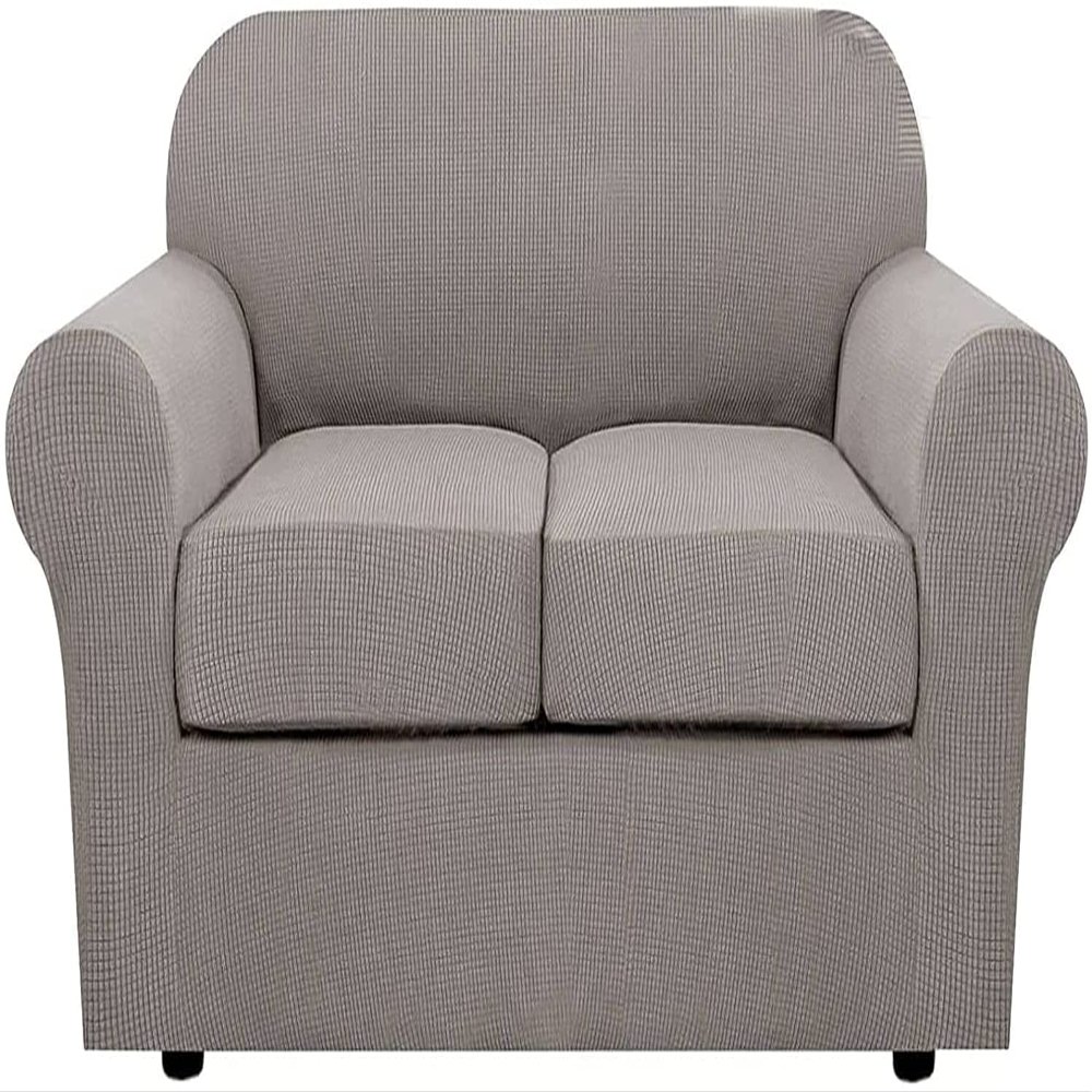 XVBVS Stretch Sofa Slipcovers Polar Fleece Sofa Cover with Separate Seat Cushions Covers, Soft Anti-Slip Couch Covers with Elastic Band for Living Room (Color : Sand, Size : Sofa+2 Cushions)