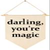 Darling You're Magic - Canvas Hanging Pennant Flag Banner Wall Sign Decor Gift for Nursery Baby Kids Girl Boy Teen Bedroom Playroom Front Door- Birthday Christmas Gift view 1