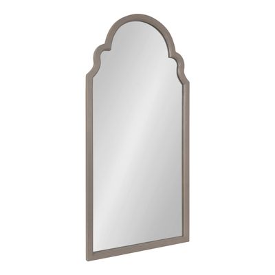 Kate and Laurel Hogan Wood Framed Arched Wall Mirror; 24 x 48; Gray; Farmhouse Moroccan Wall Mirror for Rustic Wall Decor Schemes